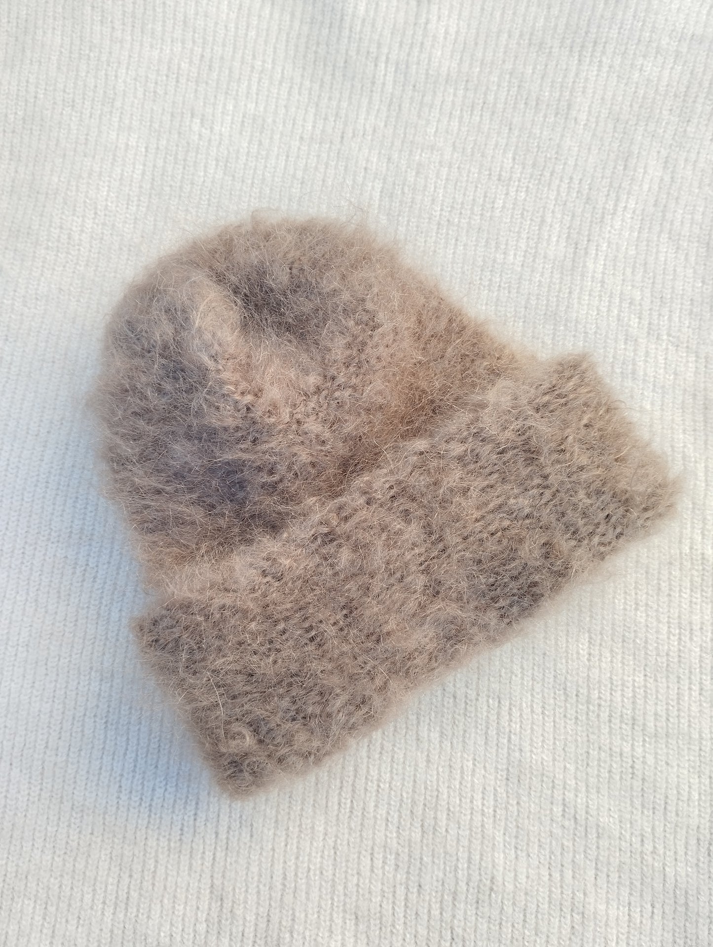 GORRO INVERNAL MOHAIR Y LANA COLOR MOCHA