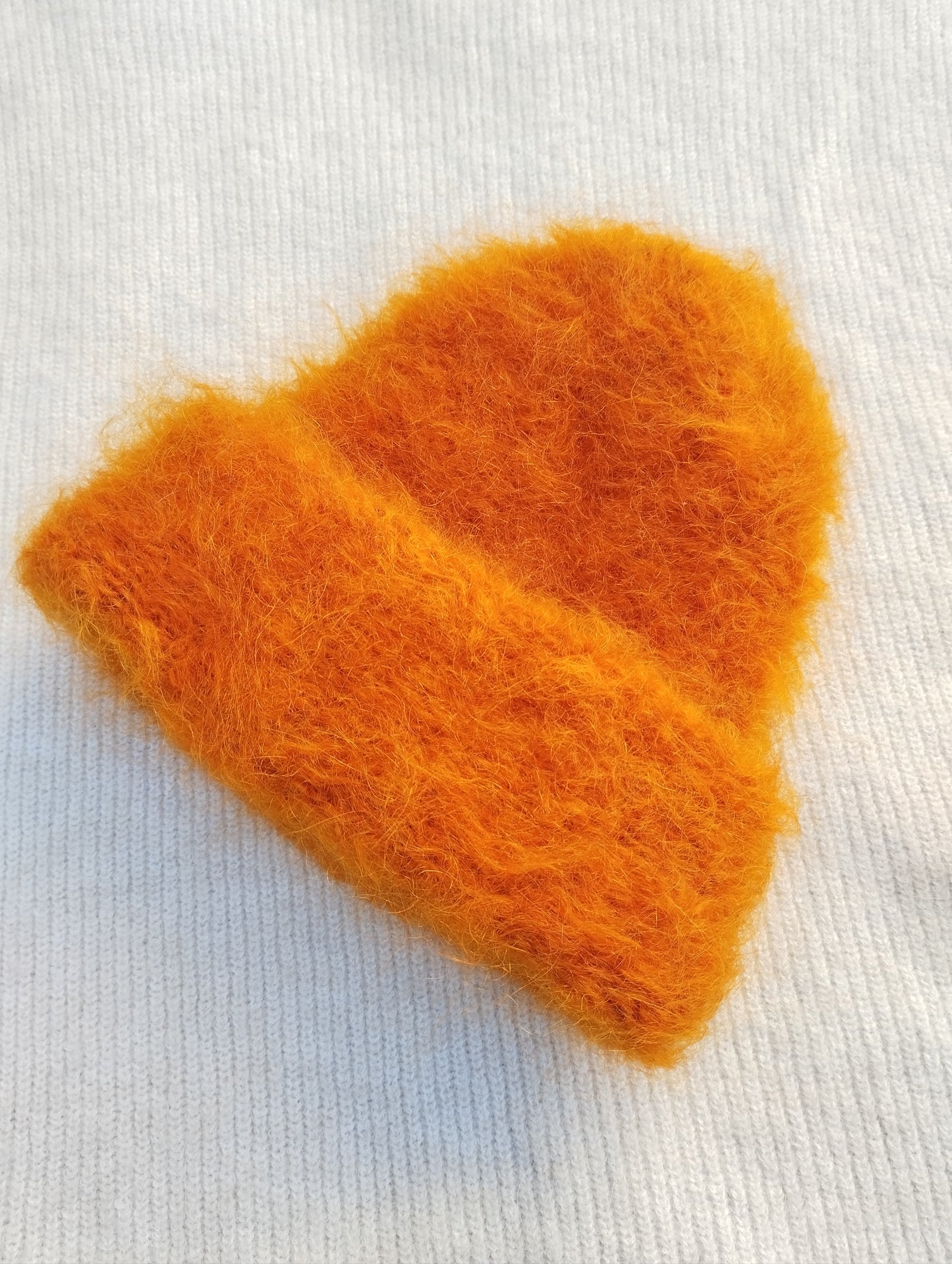 gorro invernal mohair y lana color naranja