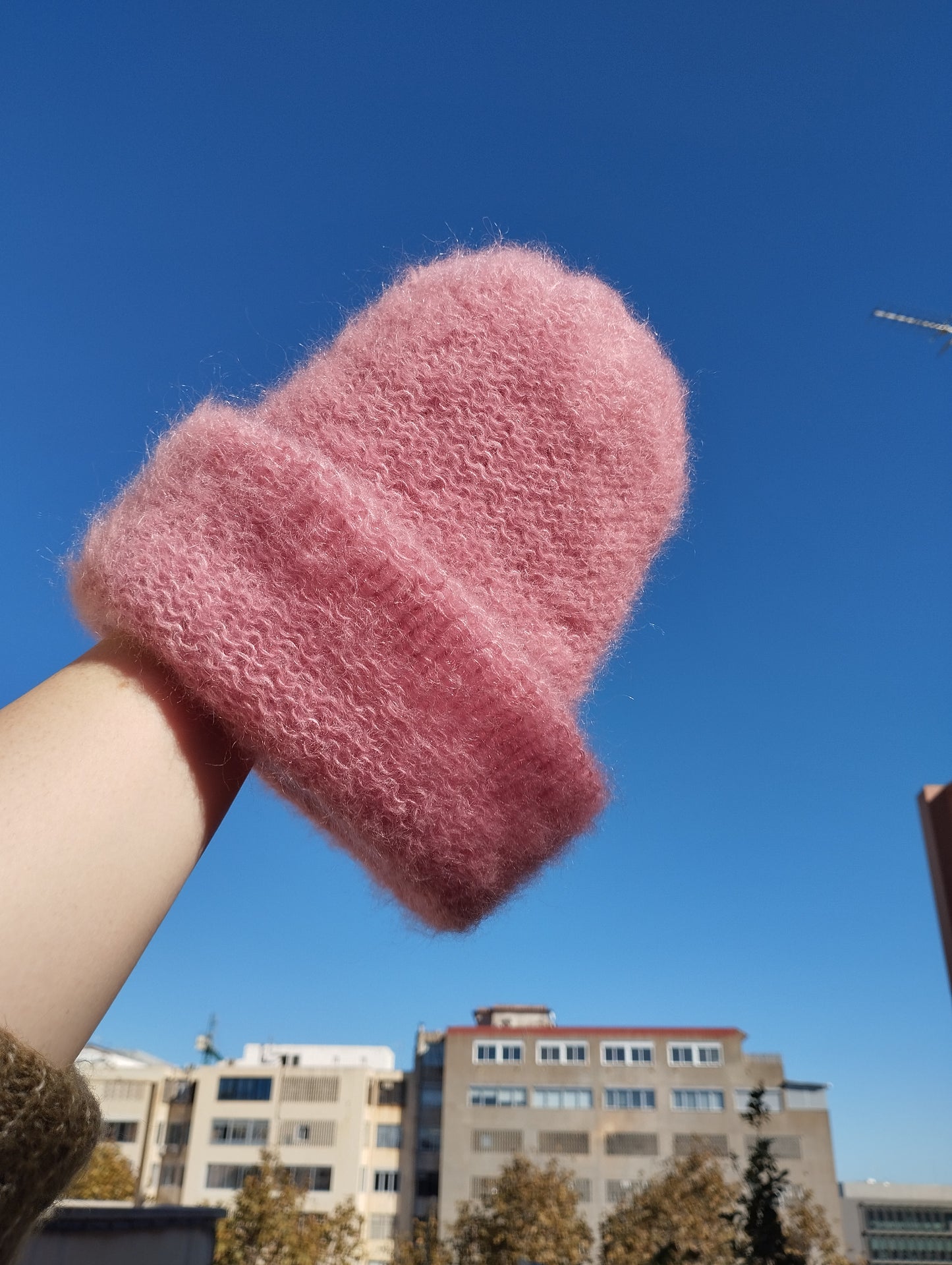 GORRO DE INVIERNO SUPERKID MOHAIR Y SEDA COLOR ROSA