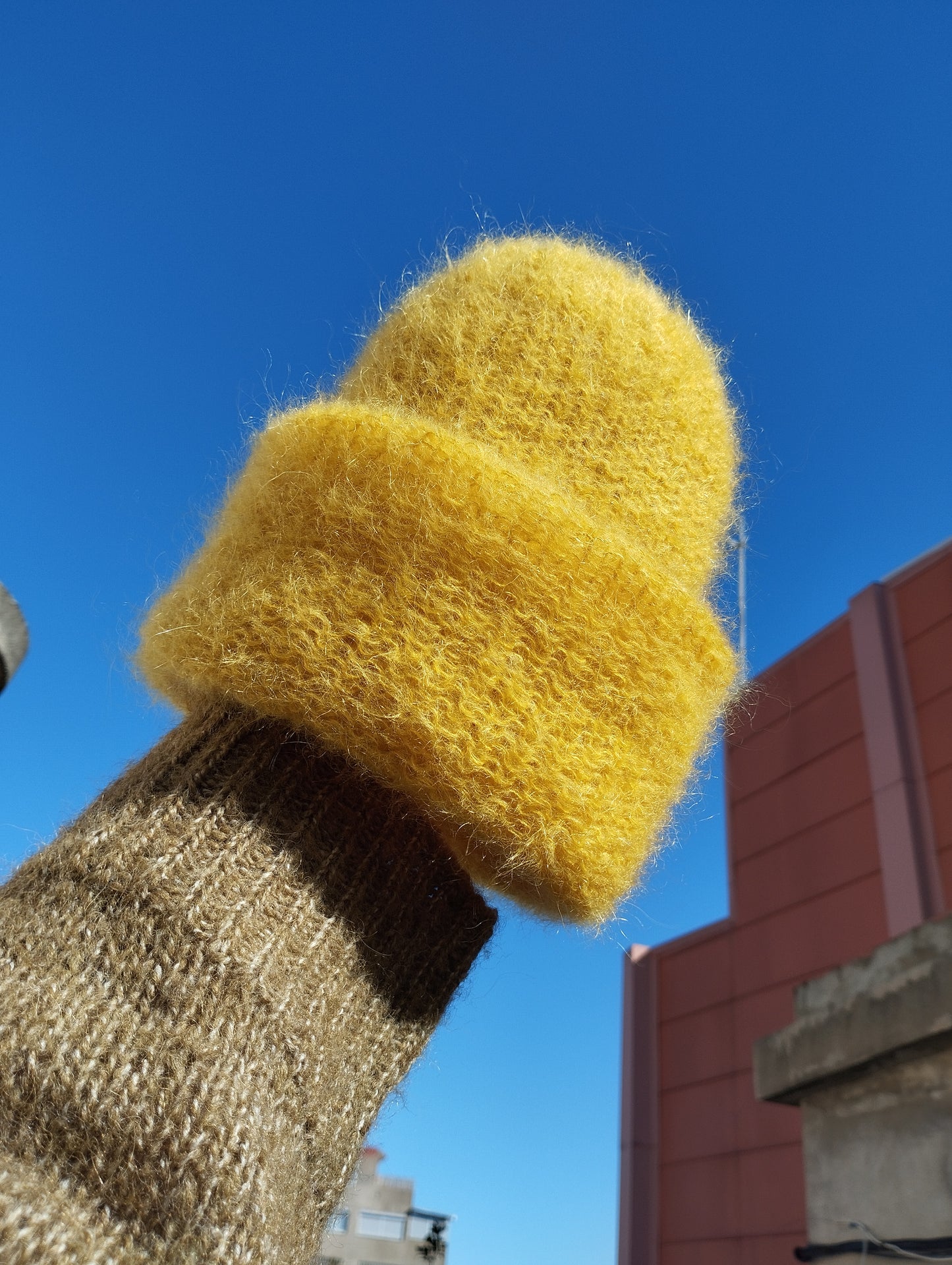 GORRO DE INVIERNO SUPERKID MOHAIR Y SEDA COLOR AMARILLO