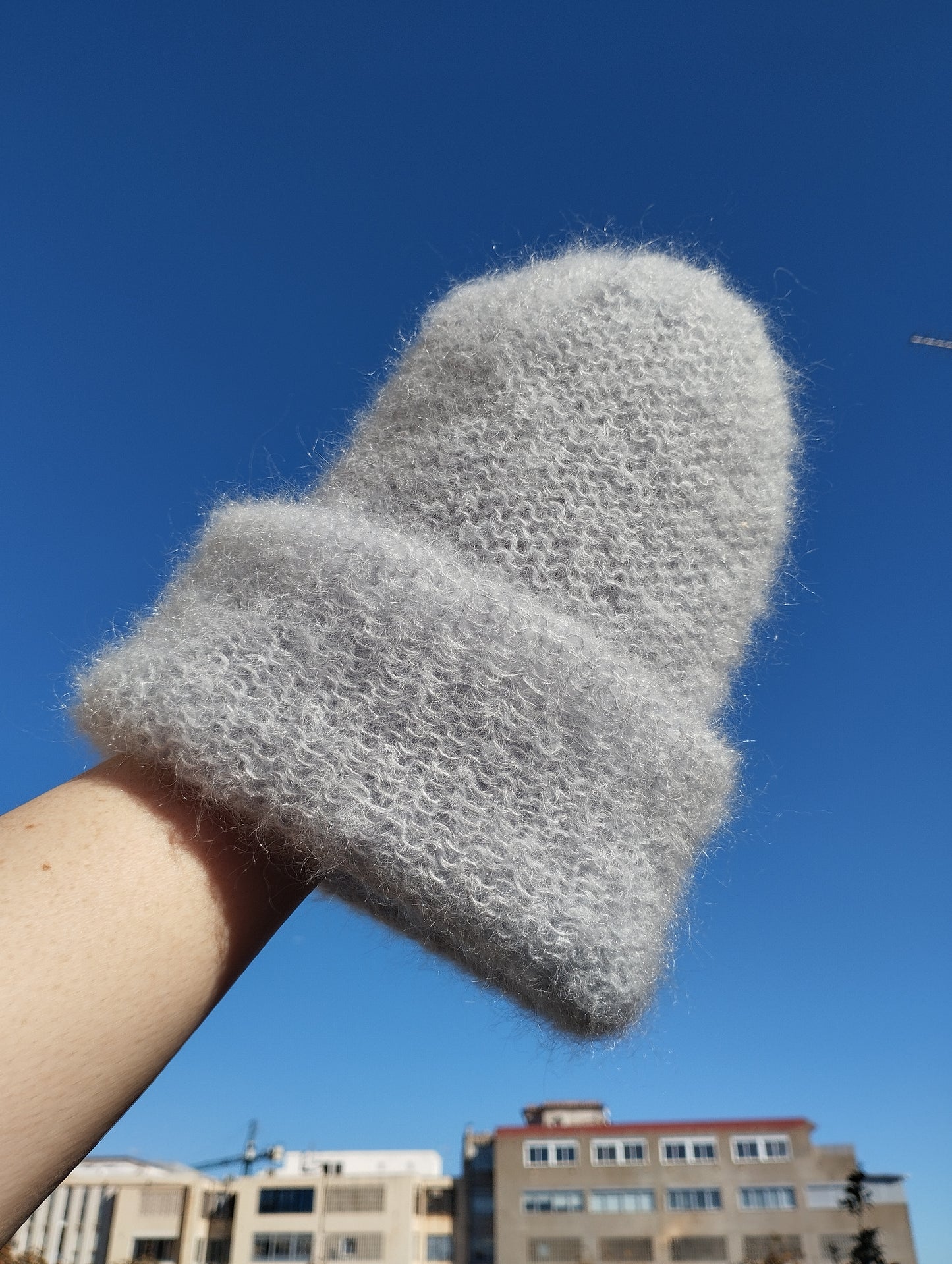 GORRO DE INVIERNO SUPERKID MOHAIR Y SEDA COLOR AZUL CLARO