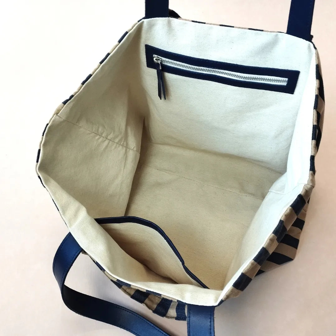 BOLSO SIENA AZUL MARINO Y BEIGE
