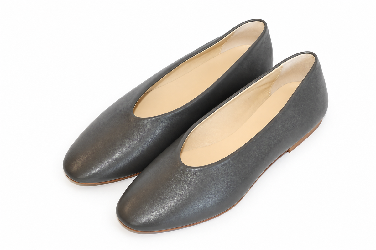 ROUND-TOE BALLET FLATS ARMY