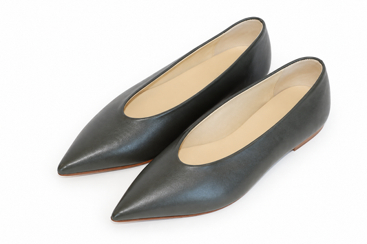 POINT-TOE BALLET FLATS ARMY
