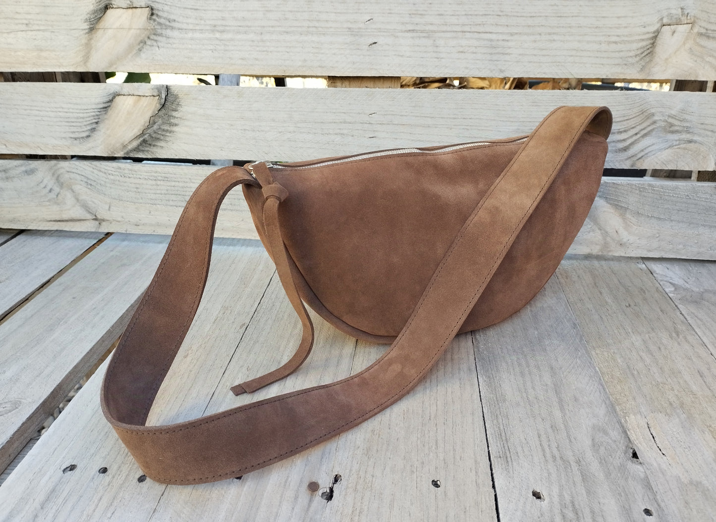 BOLSO PIEL ANTE COLOR MOCHA