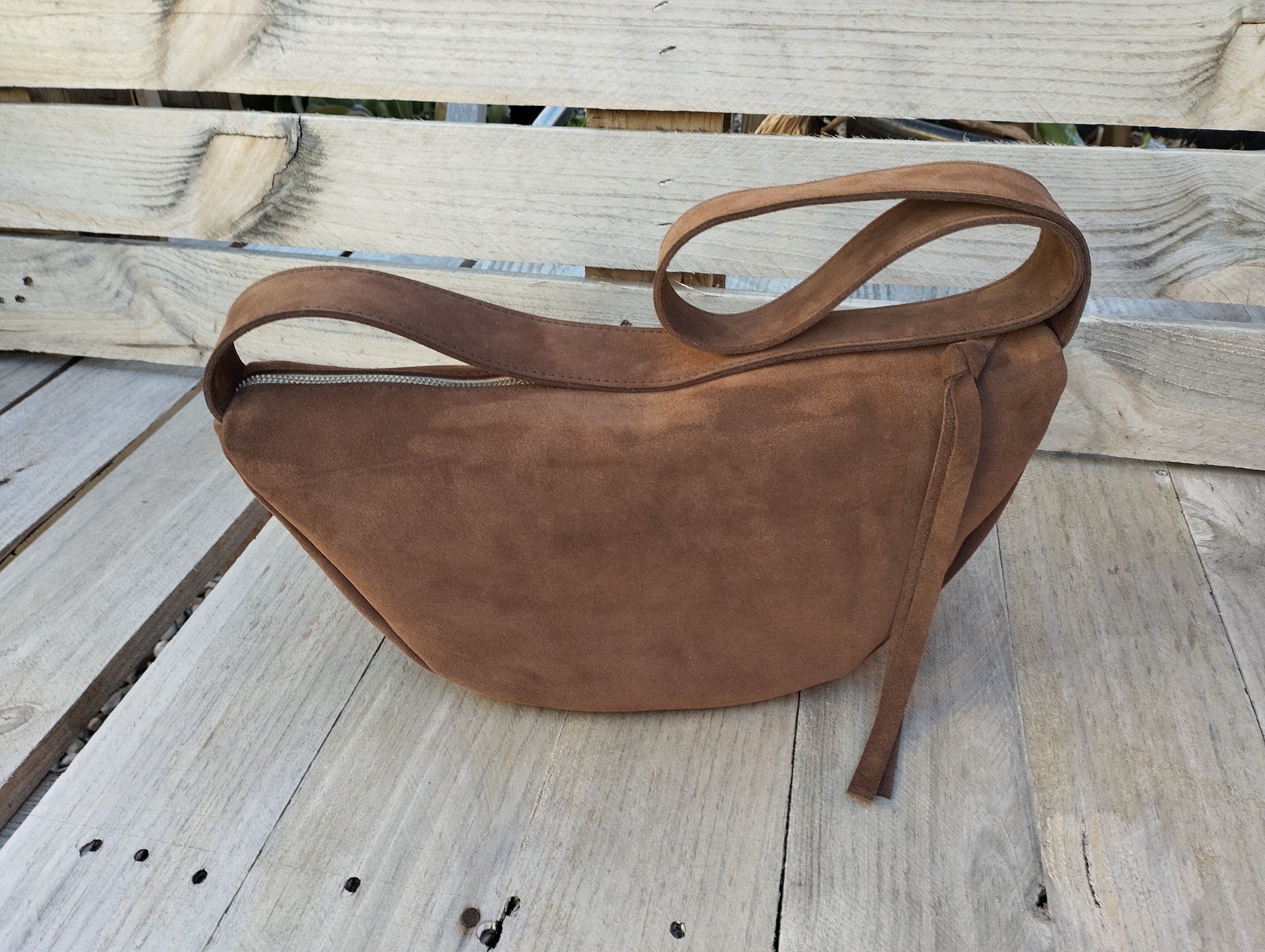 BOLSO PIEL ANTE COLOR MOCHA