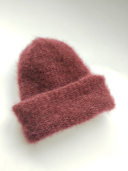 GORRO DE INVIERNO SUPERKID MOHAIR Y SEDA COLOR BURDEOS