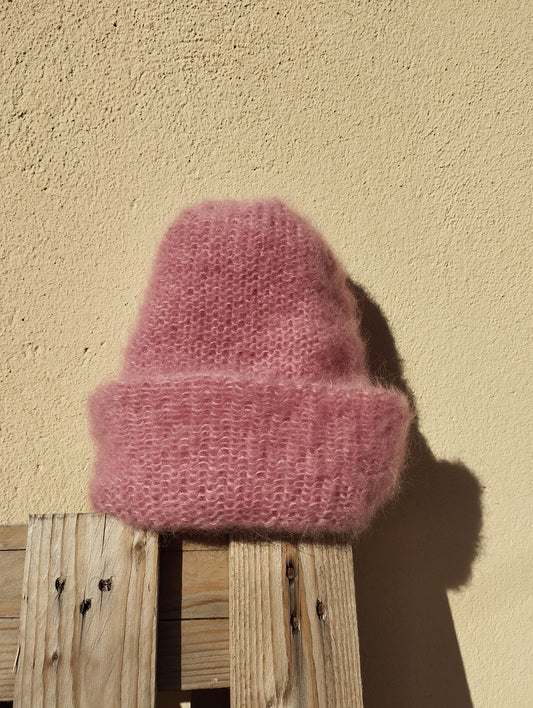 GORRO DE INVIERNO SUPERKID MOHAIR Y SEDA COLOR ROSA