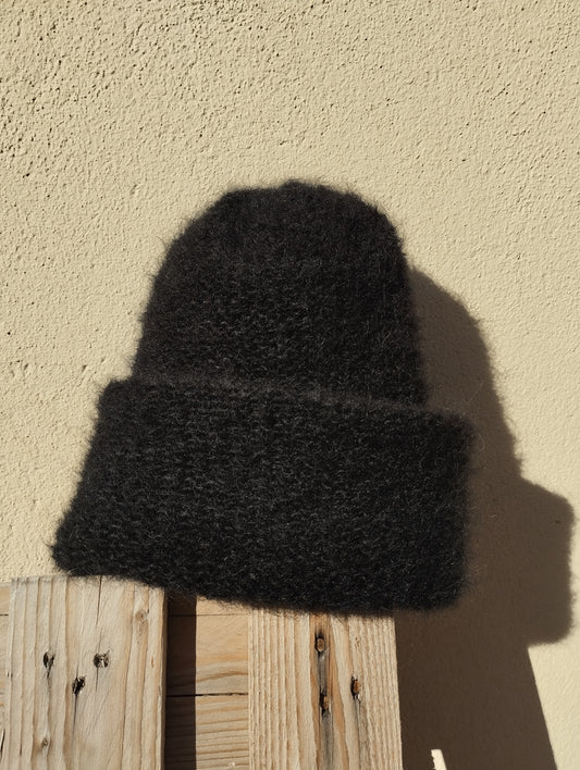GORRO DE INVIERNO SUPERKID MOHAIR Y SEDA COLOR NEGRO