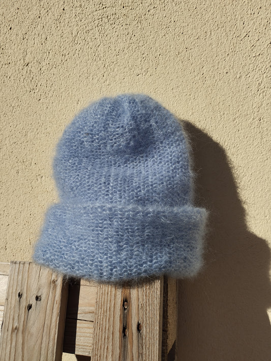 GORRO DE INVIERNO SUPERKID MOHAIR Y SEDA COLOR AZUL CELESTE