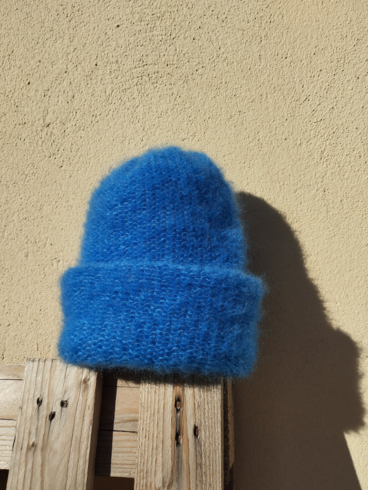 GORRO DE INVIERNO SUPERKID MOHAIR Y SEDA COLOR AZUL FRANCIA
