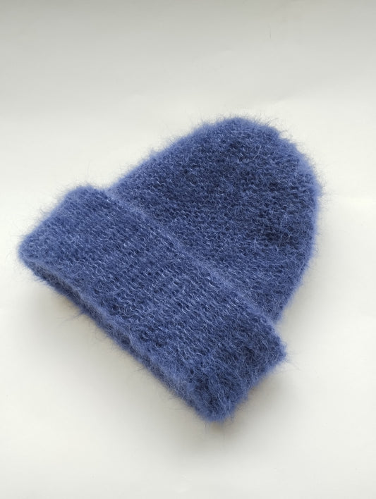GORRO DE INVIERNO SUPERKID MOHAIR Y SEDA COLOR AZUL MARINO