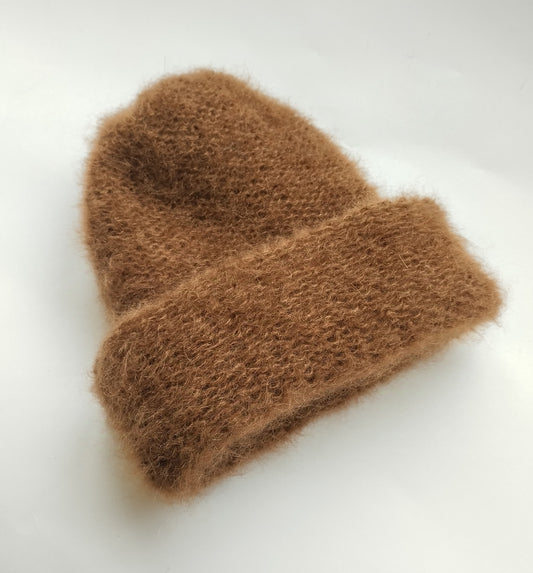 GORRO DE INVIERNO SUPERKID MOHAIR Y SEDA COLOR MARRON