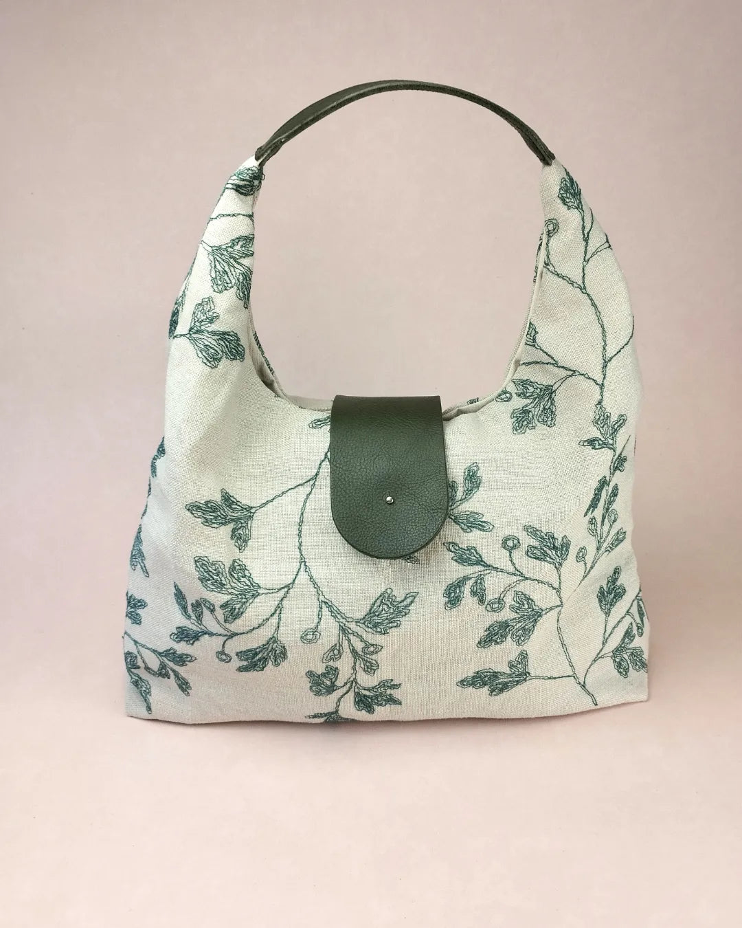 BOLSO SICILIA CRUDO FLORAL VERDE ASAS COLOR VERDE